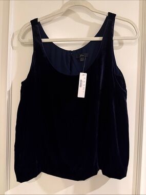 J. Crew Velvet Scoop Neck Tank - Dark Blue.  NWT!  Size 4